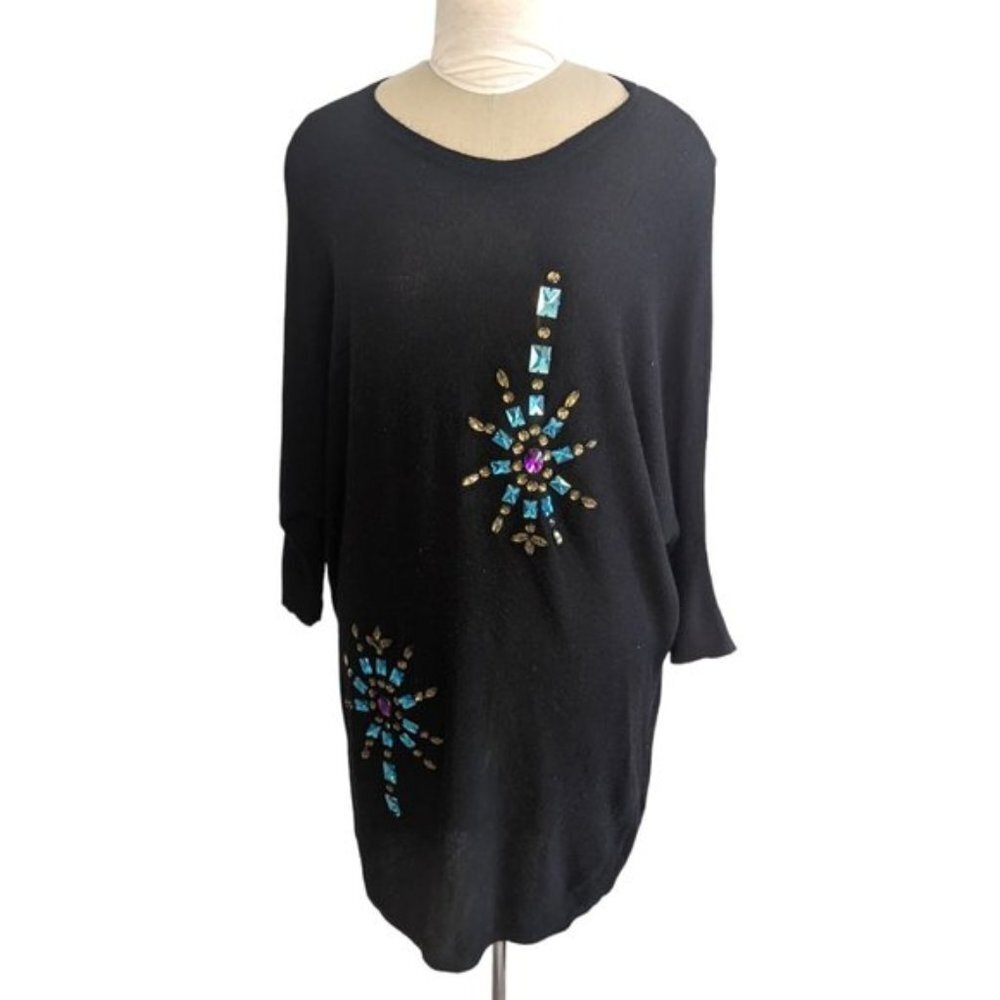Zara Knit Bejeweled Sweater Dress